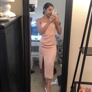 Strapless Blush Midi Dress NWT